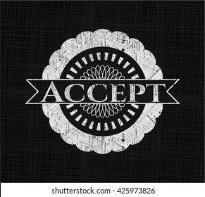 Accept on chalkboard