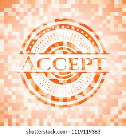 Accept orange mosaic emblem