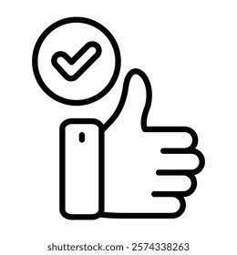 Accept Outline Icon Vector Illustration