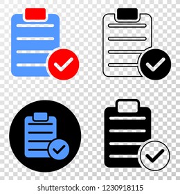 Accept pad text EPS vector pictograph with contour, black and colored versions. Illustration style is flat iconic symbol on chess transparent background.