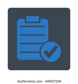 Accept Page vector icon. Style is flat rounded square button, smooth blue colors, white background.