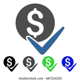 Accept Payment flat vector pictograph. Colored accept payment gray, black, blue, green pictogram variants. Flat icon style for application design.