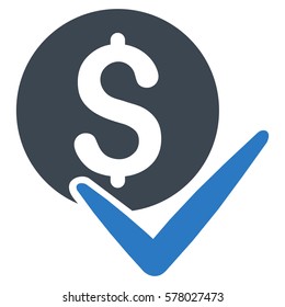 Accept Payment vector icon. Illustration style is a flat iconic bicolor smooth blue symbol on white background.