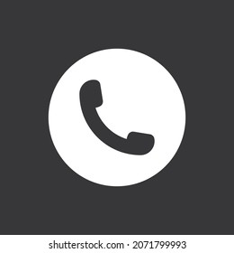 Accept phone call icon on grey background