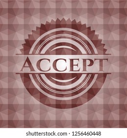Accept red badge with geometric pattern. Seamless.