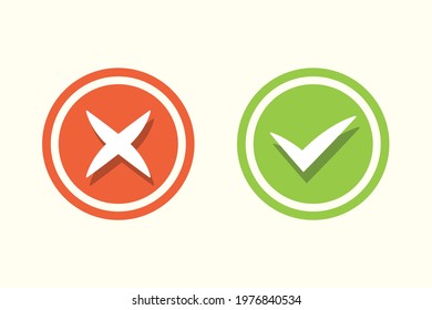 accept and reject icon modern simple design vector