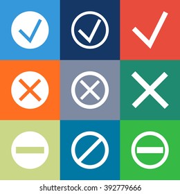 Accept and reject icons