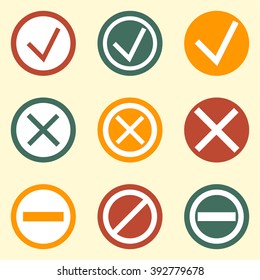 Accept and reject icons