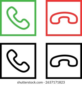 Accept and Reject phone icon set.