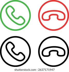 Accept and Reject phone icon set.
