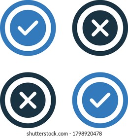 Accept or reject sign icon design