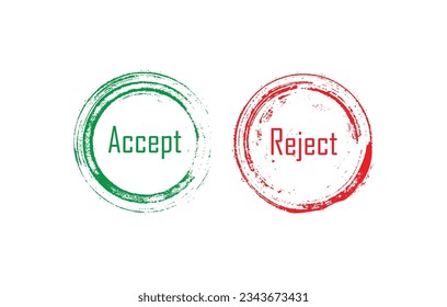 Aceptar signo de rechazo en fondo blanco