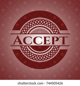 Accept retro style red emblem