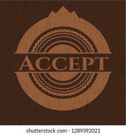 Accept retro style wood emblem