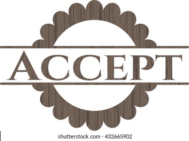 Accept retro style wood emblem