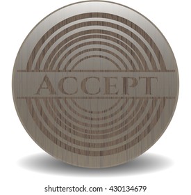 Accept retro wooden emblem