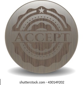 Accept retro wooden emblem