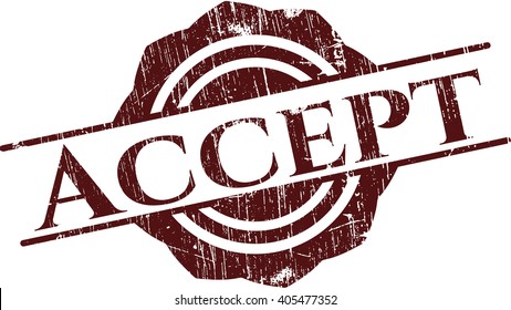 Accept rubber stamp with grunge texture