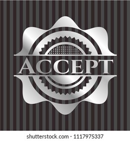 Accept silvery emblem