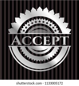 Accept silvery shiny badge