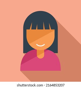 Accept smiling icon flat vector. Happy friend. Smiling person