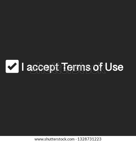 I accept terms of use web checkbox. accepting new terms, conditions, corrections in agreement, vector illustration.