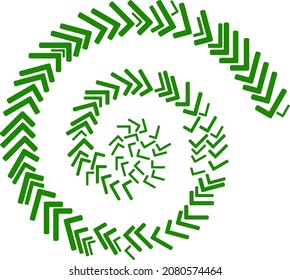Nehmen Sie das Häkchen Symbol Spiralmosaik an. Die Schilder mit akzeptiertem Häkchen bilden sich in die Struktur des Curl Mosaiks. Abstraktionscurl aus zufällig platzierten Objekten akzeptieren Zeckenartikel.