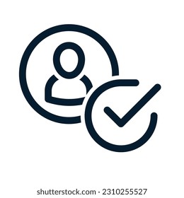 Aceptar el concepto de usuario. Icono del vector aislado en fondo blanco.