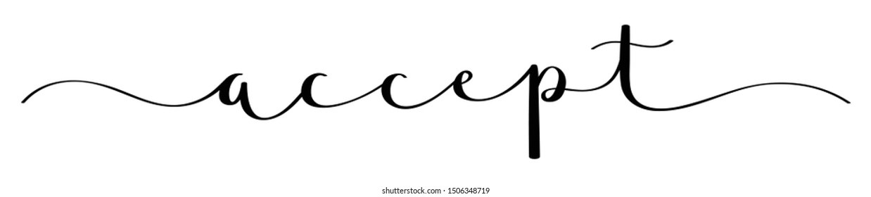 ACCEPT vector brush calligraphy banner with swashes