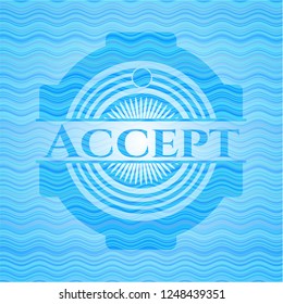 Accept water concept badge background.