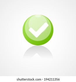 Aceptar icono web en fondo blanco