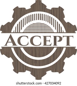 Accept wooden emblem