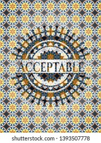 Acceptable arabesque style badge. arabic decoration.