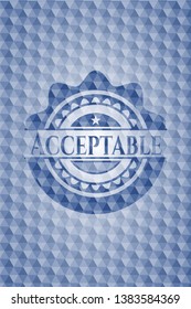 Acceptable blue polygonal emblem. Vector Illustration. Detailed.