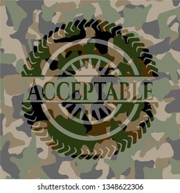 Acceptable on camo texture