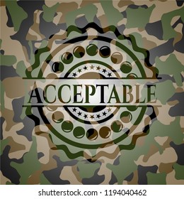 Acceptable on camouflage pattern