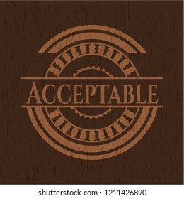 Acceptable retro wooden emblem