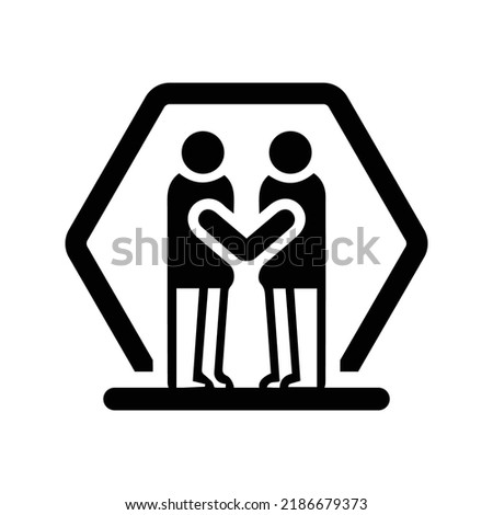 Acceptance, acquiescence icon. Black vector graphics.