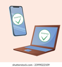 aceptación por teléfono. aceptar vector