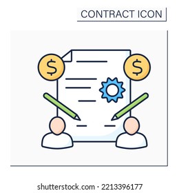 Acceptance Color Icon.Act Of Agreeing To An Offer, Plan Or Invitation. Agreement. Contract Concept. Isolated Vector Illustration