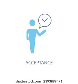 acceptance concept line icon. Simple element illustration. acceptance concept outline symbol design.