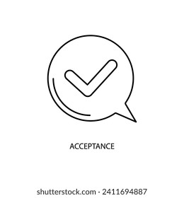 icono de línea de concepto de aceptación. Ilustración de elemento simple. diseño de símbolos de esquema de concepto de aceptación.