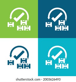 Acceptance Flat four color minimal icon set