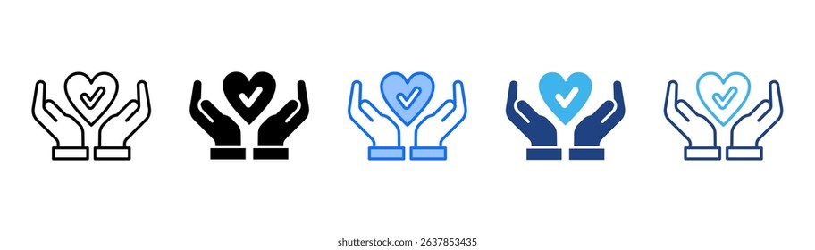 Acceptance Icon Set With Multiple Style For Design