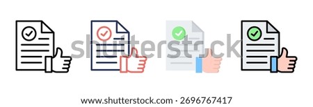 Acceptance icon set multiple style collection