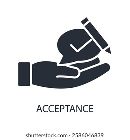 acceptance icon. vector.Editable stroke.linear style sign for use web design,logo.Symbol illustration.