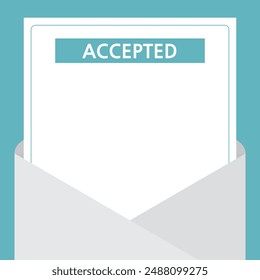 Acceptance letter. Letter envelope background illustration containing approval letter.