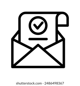 acceptance letter line icon illustration vector graphic. Simple element illustration vector graphic, suitable for app, websites, and presentations isolated on white background