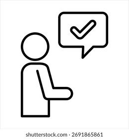 Icono de esquema de aceptación Vector de ilustración