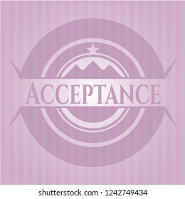Acceptance pink emblem. Retro